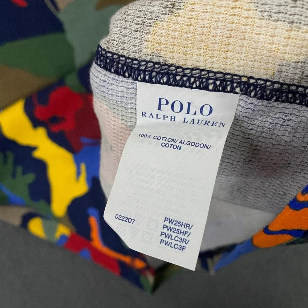 Polo Ralph Lauren Thermal Shirt Mens Medium Camo‎ Pony Waffle Knit Pajama Sleep